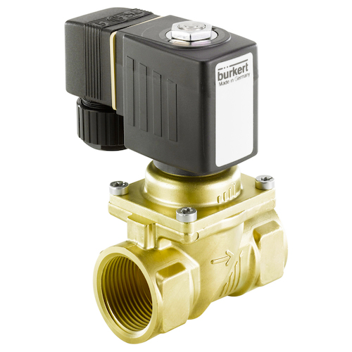 Burkert 228985 2/2 NC, G1/2, Orifice 10mm, 230VAC, Brass, NBR, Type 6203 Servo Assisted
