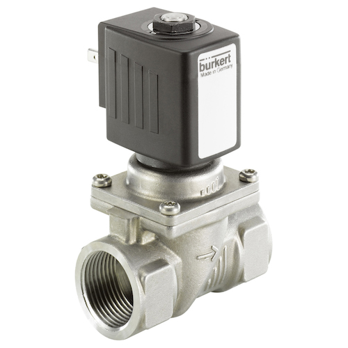 Burkert 229027 2/2 NC, G3/8, Orifice 10mm, 230VAC, SS, NBR, Type 6203 Servo Assisted Solenoid